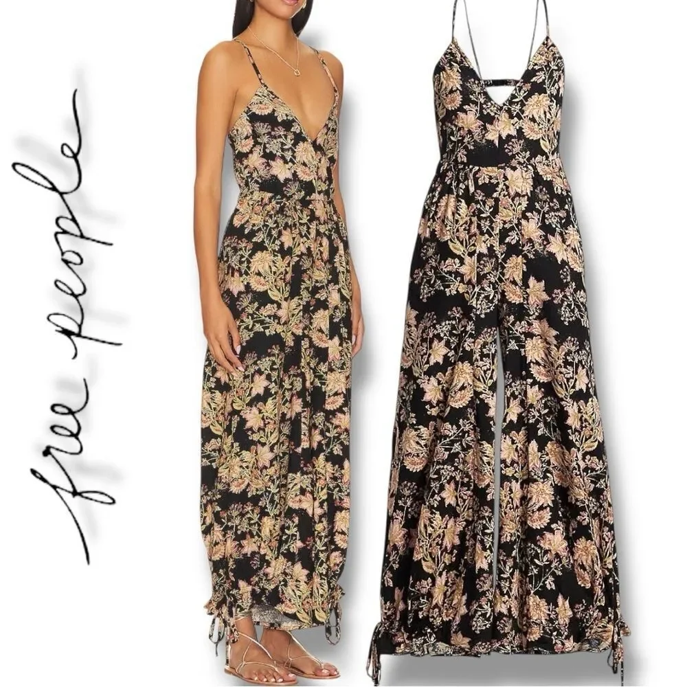 FREE PEOPLE Women’s Stand Out Floral Print One-Piece/Jumpsuit in the Size Large